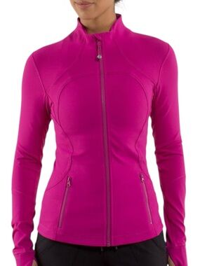 lululemon Forme Jacket II Brushed Raspberry Cuffins Slim Zip Sz 8